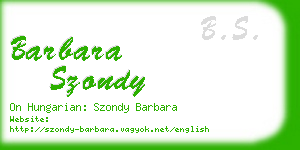 barbara szondy business card